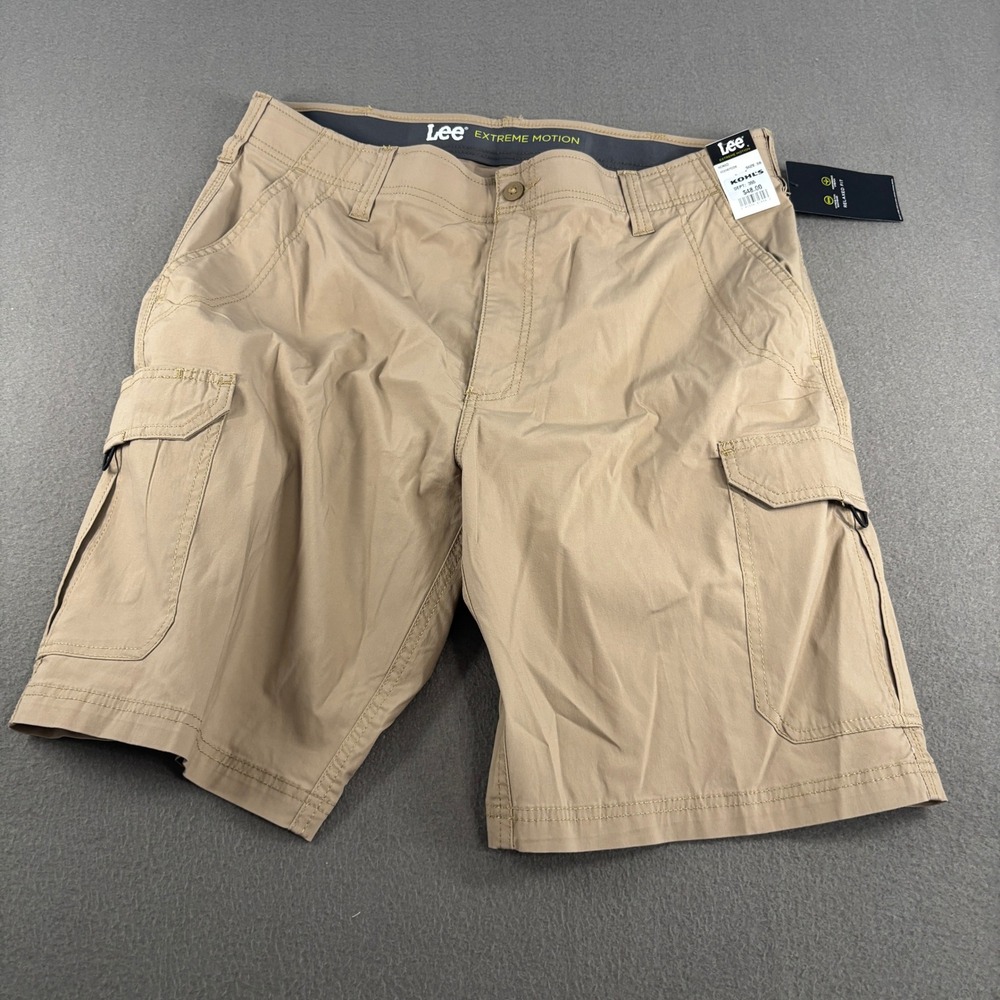 Lee Extreme Motion Cargo Shorts Mens Size 38 Nomad Tan Relaxed Fit 102187028
